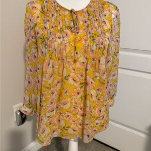 Tommy Hilfiger Yellow Floral Blouse